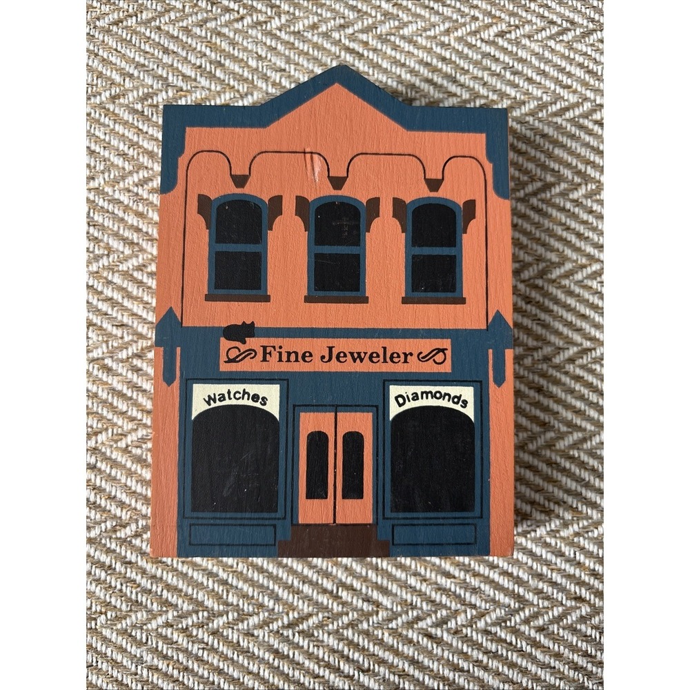 1985 The Cat's Meow Series III‎ Fine Jeweler Shop Wooden Shelf Sitter